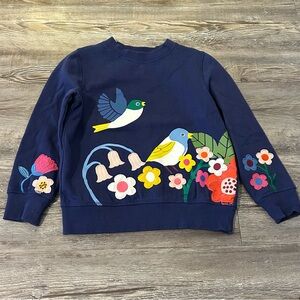 Beautiful Appliqué and Screen Print Bird Sweatshirt